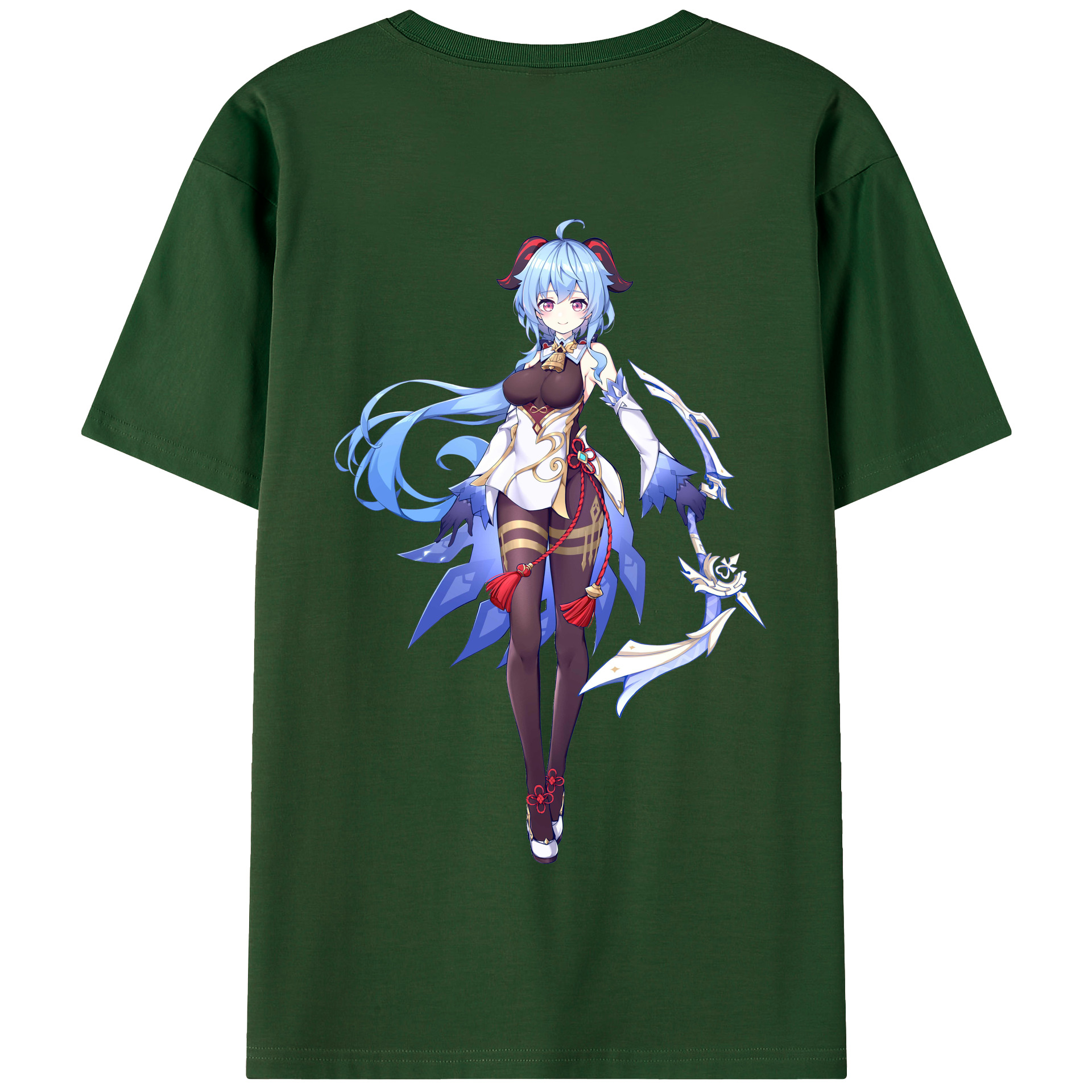 げんし神 甘雨 かんう genshin Ganyu 綿100％半袖Tシャツ（背面プリント）